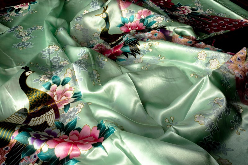 CCcollections Long Kimono Robe for Women, Premium Lightweight Peacock Bridesmaid Robe, Bridal Shower, Birthday Womenâ€™s Gift - Image 2